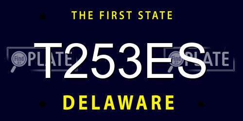 T253ES Delaware License Plate
