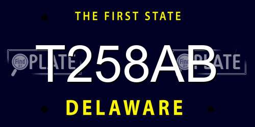 T258AB Delaware License Plate
