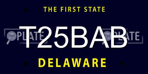 T25BAB Delaware License Plate