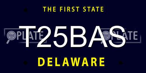 T25BAS Delaware License Plate