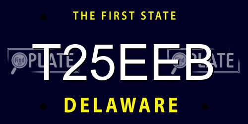 T25EEB Delaware License Plate