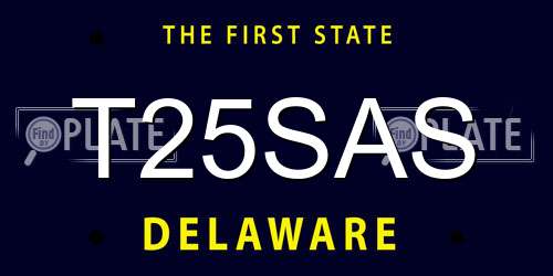 T25SAS Delaware License Plate