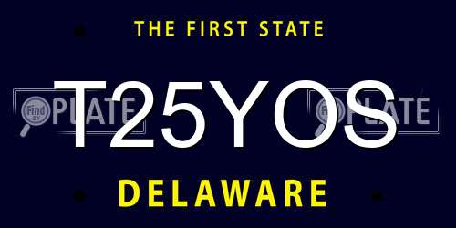 T25YOS Delaware License Plate