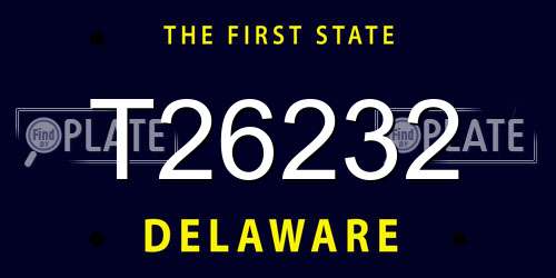 T26232 Delaware License Plate