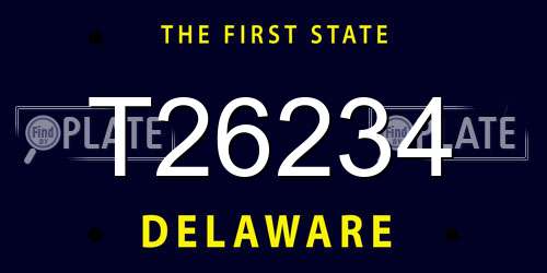 T26234 Delaware License Plate