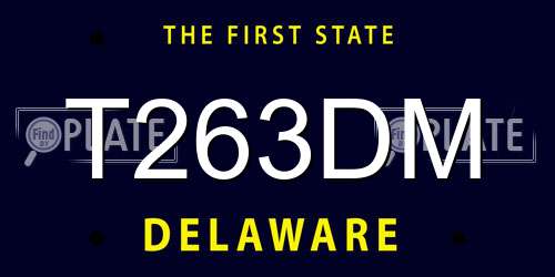 T263DM Delaware License Plate