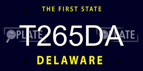 T265DA Delaware License Plate