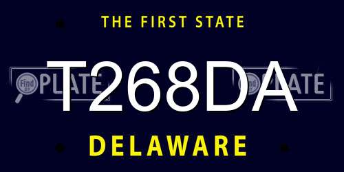 T268DA Delaware License Plate