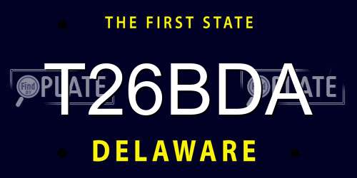 T26BDA Delaware License Plate