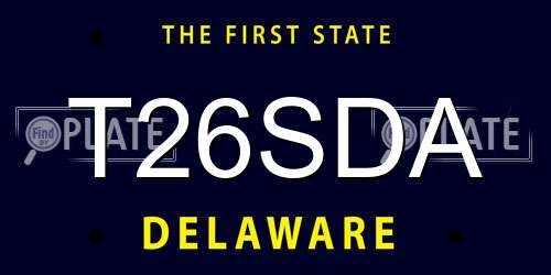 T26SDA Delaware License Plate
