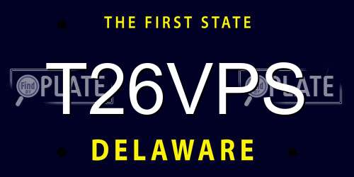 T26VPS Delaware License Plate