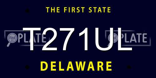 T271UL Delaware License Plate
