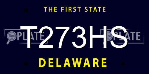 T273HS Delaware License Plate