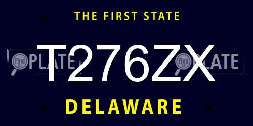 T276ZX Delaware License Plate