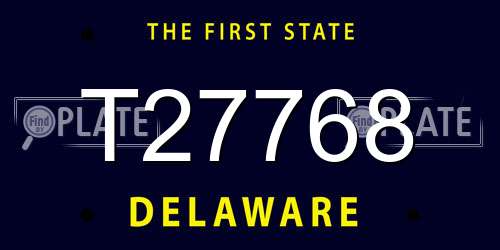 T27768 Delaware License Plate