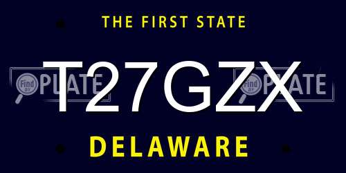 T27GZX Delaware License Plate