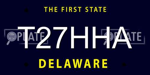T27HHA Delaware License Plate