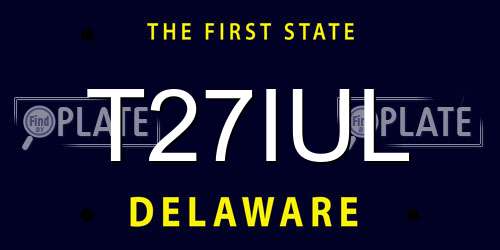 T27IUL Delaware License Plate