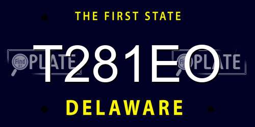 T281EO Delaware License Plate