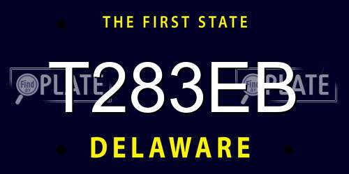 T283EB Delaware License Plate