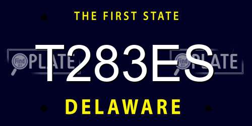T283ES Delaware License Plate