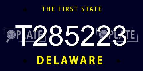 T285223 Delaware License Plate