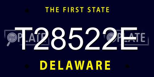 T28522E Delaware License Plate