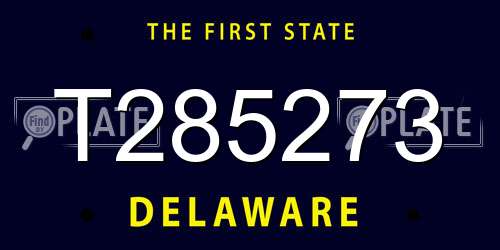 T285273 Delaware License Plate