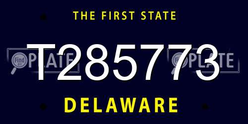 T285773 Delaware License Plate