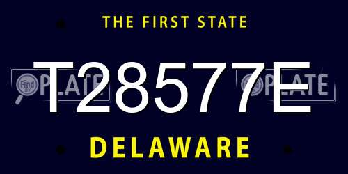 T28577E Delaware License Plate