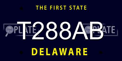 T288AB Delaware License Plate
