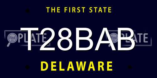 T28BAB Delaware License Plate
