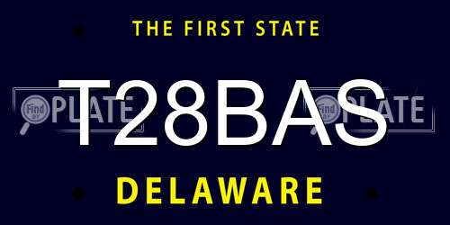 T28BAS Delaware License Plate