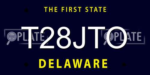 T28JTO Delaware License Plate