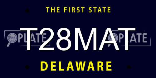 T28MAT Delaware License Plate
