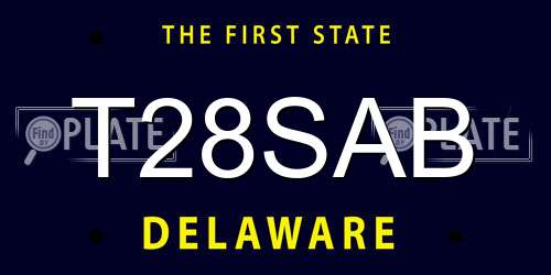 T28SAB Delaware License Plate