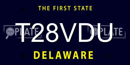 T28VDU Delaware License Plate