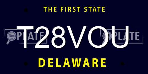T28VOU Delaware License Plate