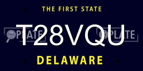 T28VQU Delaware License Plate
