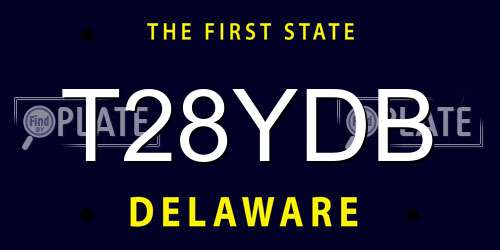 T28YDB Delaware License Plate