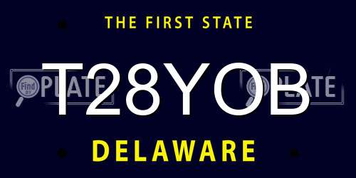 T28YOB Delaware License Plate