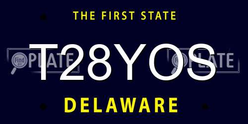 T28YOS Delaware License Plate