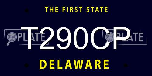 T290CP Delaware License Plate