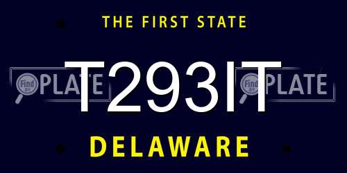 T293IT Delaware License Plate