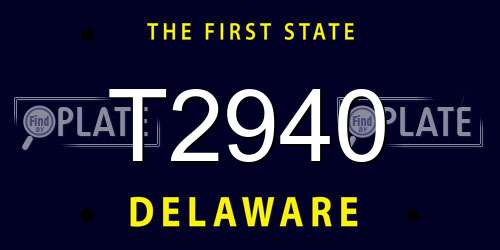 T2940 Delaware License Plate