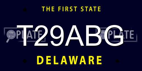 T29ABG Delaware License Plate