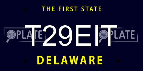 T29EIT Delaware License Plate