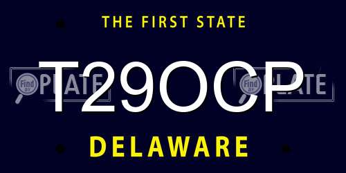 T29OCP Delaware License Plate