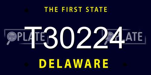 T30224 Delaware License Plate