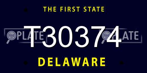 T30374 Delaware License Plate